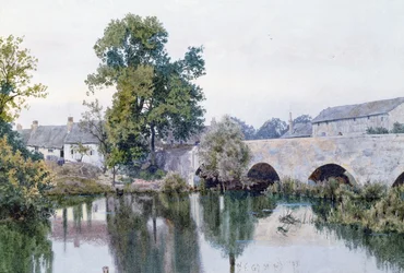 Ponte di pietra verso il villaggio, 1889
